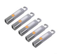 Linterna LED recargable de camping de 1200 mAh IPX7 impermeable con zoom con 3 modos COB gancho de luz lateral para senderismo reparación actividades al aire libre gris (5 piezas)