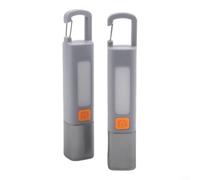 Linterna LED recargable de camping de 1200 mAh IPX7 impermeable con zoom con 3 modos COB gancho de luz lateral para senderismo reparación actividades al aire libre gris (2 piezas)