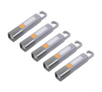 Linterna LED recargable de camping de 1200 mAh, luz de trabajo con luz lateral COB IPX7 impermeable para reparación de senderismo, gris (5 piezas)