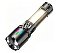 Linterna LED recargable | Lámpara de alto brillo de 7 modos - Pantalla de batería LED impermeable linternas de mano - para senderismo, supervivencia, noche, pesca, trabajo, corte de energía