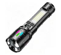 Linterna LED recargable - Linterna de mano con zoom de 7 modos | Pantalla de batería magnética impermeable brillante linterna recargable para pesca, trabajo, corte de energía, senderismo, noche de