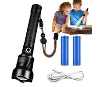 Linterna LED Recargable - Linterna Impermeable Con Zoom Ajustable Para Acampada, de Haz de Largo Alcance - para Supervivencia Senderismo Caminata Correr Nocturna Reparación Automotriz Viajes H