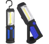 Linterna LED Recargable,Linterna Taller Lampara,Luz de Trabajo Portatil Mecanico de Trabajo COB LED con Base Magnética 360º Gancho,Plegable Lampara de Inspeccion para Automóviles,Emergencia(azul)