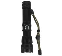 Linterna LED Recargable Xhp50 de Zoom Telescópico para Exteriores | Aluminio Negro, Ligera E, Cable de Carga, para Senderismo y Rescate