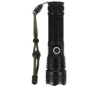 Linterna LED Recargable Xhp50 Zoom, Alumino Negro para Emergencia | Cable de Carga Incluido, Varios Modos de Iluminación, Uso Exterior, Resistente al Agua, Larga Duración
