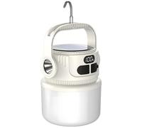 Linterna LED solar con recarga USB, 6 ajustes de brillo para camping, mercados y hogar