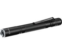 Linterna LED VARTA Aluminium F10 Pro (incluye 2 pilas AAA de larga duración para uso diario, 150 lúmenes, a prueba de golpes, 3 años de garantía) negra para uso doméstico, camping, exterior