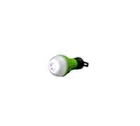 Linterna LED verde con gancho, 2 modalidades de iluminación. Ideal para camping, senderismo y emergencias. Ligera y fácil de colgar, perfecta para tus excursiones al aire libre.