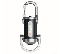 Linterna llavero, aleación de aluminio brillante recargable de 1200 lúmenes con 6 modos, linterna COB multifuncional de carga tipo C (negro)