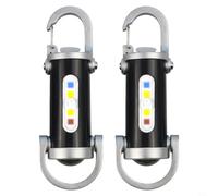 Linterna llavero recargable, luz de trabajo LED COB con 6 modos, linterna portátil USB-C para buscar y senderismo, linterna EDC negra, paquete de 2