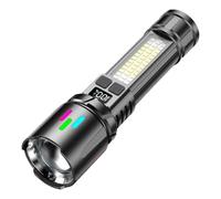 Linterna magnética recargable | Lámpara con zoom de 7 modos, pantalla de batería LED impermeable, linternas de mano, para senderismo, supervivencia, noche, pesca, trabajo, corte de energía