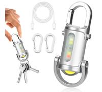 Linterna mini llavero súper brillante de 1200 lm resistente al agua, linterna LED recargable, versión de aleación de aluminio, linterna de llavero, linterna compacta y portátil para camping