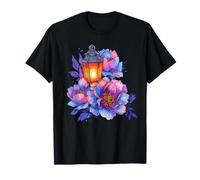 Linterna mística con Flores de peonía Luminosas Camiseta