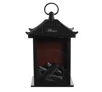 Linterna para chimenea Chimenea LED sin llama de 6,3x11 pulgadas Funciona con pilas y simulación de chimenea de escritorio USB Mini chimenea con asa para estilo interior y exterior 1 chimenea falsa LE