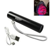 Linterna para fluorescencia/cristal mineral brillante ligero potente 3 vatios 365nm Blacklight w/óptico filtro UV linterna de bolsillo, USB recargable (cable USB incluido)
