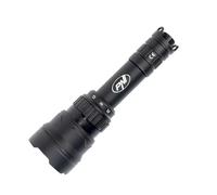 Linterna PNI Adventure F300 con LED de 3 colores (blanco, rojo y verde), potencia máxima de 10 W, clasificación IPX6 y bandera adhesiva incluida.