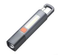 Linterna portátil de camping de 1200 mAh con batería recargable USB, luz de trabajo LED impermeable con zoom, con resaltado, estroboscópico y modos laterales COB (2 piezas)