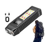 Linterna portátil, linterna de mano impermeable, linterna de largo alcance de alto lúmenes con base magnética para senderismo, caminar, coche, pesca, camping, uso nocturno, al aire libre, viajes