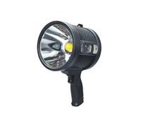 Linterna portátil recargable, 200.000 lúmenes, carga USB y solar, resistente al agua IPX5, para camping, caza y emergencias.