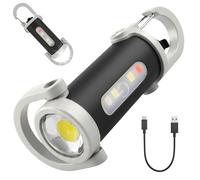 Linterna portátil recargable con llave y cargador para teléfono, súper brillante de 1200LM, mini llavero, mini linterna LED súper brillante, linterna impermeable para casa, auto, viajes, camping