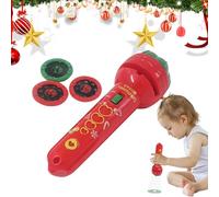 Linterna proyector de vacaciones, proyector de linterna de Navidad para - Antorcha de proyector interactiva con patrón de Navidad con 3 diapositivas,Juguetes de educación temprana, antorcha divertida