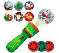 Linterna Proyector Navidad, Linterna Proyector para Niños, Projector de Handheld Infantil, Projector de Torch de Navidad, Christmas Niños Torch con 3 Discos 24 Imágenes, Regalos Christmas (Verde)