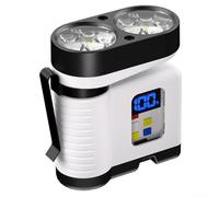 Linterna recargable por USB de 10 LED con pantalla de batería, luz dual (foco y reflector COB), llavero compacto de luz de trabajo con carga tipo C y clip