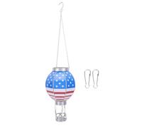 Linterna Solar con forma de globo aerostático, luz colgante Solar decorativa con portavelas para patio, jardín, porche (S)