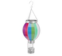 Linterna Solar con Globo Aerostático, 600 MAh, Color Arcoíris, Encendido Automático, Luz Cálida, Luz Colgante Solar para Exteriores, Lámpara Decorativa para Patio, Jardín, Porche