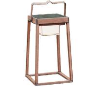 Linterna solar de aluminio revestimiento efecto madera LED blanco cálido VERONA H30cm