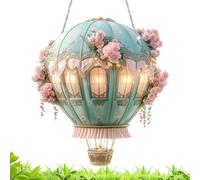 Linterna Solar de Globo Aerostático - Lámpara Solar Con Forma De Globo Aerostático - Decoración Colgante Modelo 2D de Acrílico para Jardín Porche Patio Exterior Casa Camping Bodas Reuniones