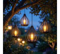 Linterna solar de hierro retro IP44 versión , lámpara colgante para patio exterior, decoración para jardín, , , árbol, , iluminación decorativa para de Navidad, Halloween y festivales