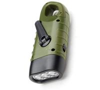 Linterna solar de manivela para supervivencia, linterna compacta de bajo consumo para senderismo, acampada y escalada al aire libre (luz brillante).