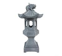 Linterna solar de pagoda, decoración asiática para jardín zen al aire libre con iluminación solar, luz LED impermeable para jardín, camino, patio, iluminación (luces de mascota)