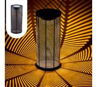 Linterna Solar Escandinava Lampara Decorativa Para Balcón Jardín Bamba Negra