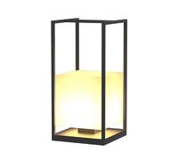 Linterna solar impermeable IP65, luz cálida de 3000 K, luces portátiles de jardín al aire libre, iluminación moderna de pie para patio, porche y camino (9.84 pulgadas)