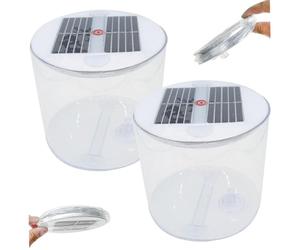Linterna solar inflable, lámpara de camping LED impermeable de 2 piezas | Construcción resistente al agua, LED blancos brillantes, ideal para viajes de campamento al aire libre