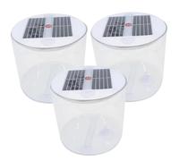 Linterna solar inflable, linterna solar para acampar de 3 piezas, luz impermeable regulable plegable portátil con asa para caminatas al aire libre, blanco cálido