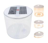 Linterna solar inflable regulable impermeable solar camping linterna portátil plegable luz con mango para exteriores, camping, senderismo, viajes blanco cálido inflable