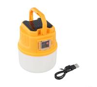 Linterna solar LED de camping con zoom, 4 modos, recargable por USB, indicador de batería, gancho colgante para acampar al aire libre, senderismo, amarillo (C51 amarillo)