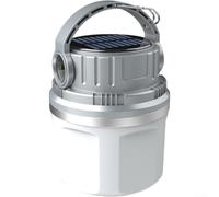 Linterna solar LED impermeable con recarga USB, esencial para acampar y preparación (gris)