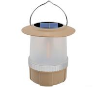 Linterna solar LED recargable con manivela y carga rápida para camping, senderismo y uso, incluye gancho (caqui)