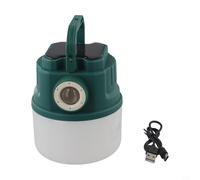 Linterna solar recargable con 4 modos de iluminación y función de zoom, incluye indicador de batería y gancho para colgar para uso en exteriores (C51 verde)