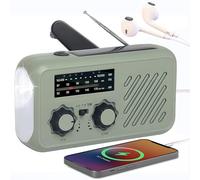 Linterna Solar Recargable con Radio, FM/Am Radio de Emergencia Portátil, Radio Solar de Emergencia con Manivela con LED 2000mAh Powerbank SOS Alarma USB para Camping al Aire Libre Kit Supervivencia