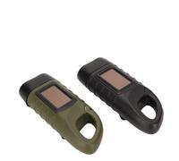 Linterna Solar/Recargable de 2 Piezas con Mosquetón, Linterna de Manivela con Energía Solar, Linterna LED Recargable de Emergencia, Linterna de Supervivencia para Emergencias de