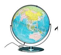 Linterna terrestre mundial, medidor global antiguo con marco plateado(A)