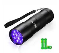 Linterna UV de luz negra, pequeña linterna portátil de 12 luces negras LED para detección de manchas ocultas en la habitación, curado de resina, búsqueda de escorpiones y chinches, detección de orina