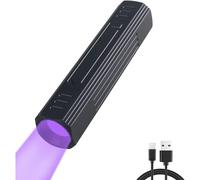 Linterna UV recargable de 365 nm con filtro negro para curar derrames de resina, piedra y aceite mineral (batería