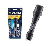 VARTA Indestructible F20 1 Vatio LED Linterna/Linterna de trabajo, incluye 2 x LONGLIFE Power AA, de larga duración, resistente al agua y al polvo, absorbe impactos, negro