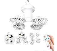 Linterna Ventilador Solar con LED, Diseño de Balón de Fútbol Plegable, Lámpara Camping Recargable con Powerbank y Mando a Distancia, Enfriamiento 360° & Iluminación, para Tienda (4 en 1)